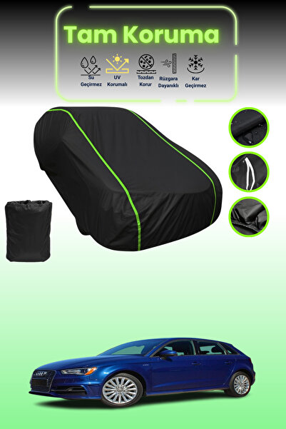 Dokaca Neo غطاء حماية للسيارة متوافق مع سيارة أودي A3 سبورتباك E-Tron 2013 - 2016 باللون الأسود النيون قماش مجدّل