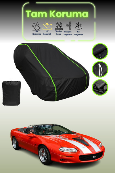 Dokaca Neo غطاء حماية من القماش للسيارة باللون الأسود النيون قماش مجدّل شيفرو...