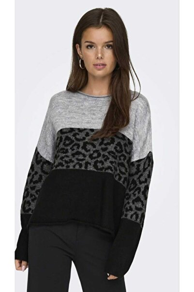 LAVRE Leopard Printed Oversize Knitwear Sweater