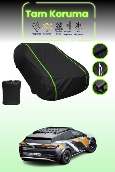 Dokaca Neo فولكس فاجن اي دي. قماش مجدّل باللون الأسود النيون. غطاء حماية للسي...