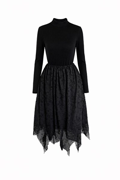 Chamakh ÇİÇEK DESEN ASTARLI TÜL ETEK