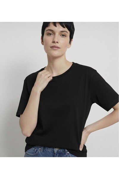 BW Bravely Wear Tricou de damă, simplu, fără imprimeu, cu gât rotund