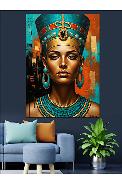 KanvasSepeti Regina Egiptului Pictură în ulei de înaltă calitate texturat Can...