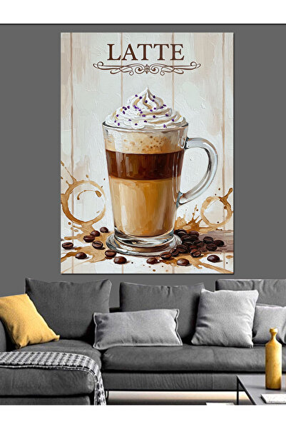 KanvasSepeti Creamy Latte Vopsea în ulei de înaltă calitate texturat Canvas C...