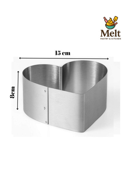 MELT PASTRY&KITCHEN Narkalıp Kalp Kek-Pandispanya Kalıbı En:15 cm Derinlik:8 cm