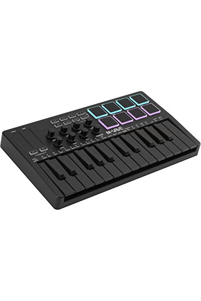 M-wave 25 Key USB MIDI Keyboard Controller,Software Included (Black)