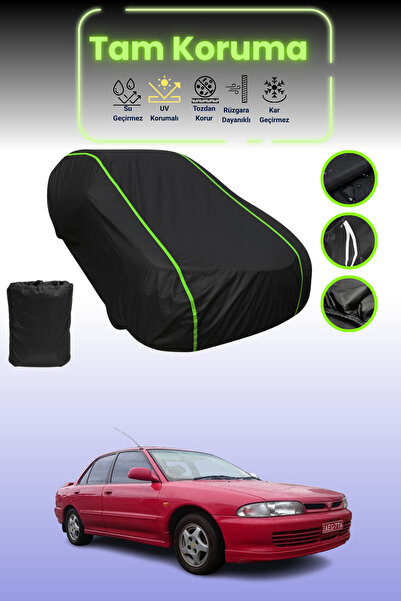 Dokaca Neo غطاء حماية للسيارة متوافق مع سيارة ميتسوبيشي لانسر قماش مجدّل من 1994 إلى 1996 باللون الأسود النيون