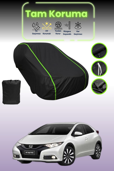 Dokaca Neo غطاء حماية للسيارة من القماش الأسود اللامع قماش مجدّل هوندا سيفيك 9 هاتشباك متوافق مع غطاء حماية السيارة من القماش