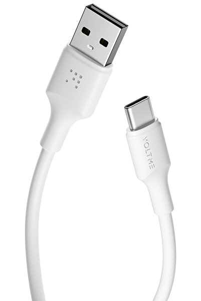 VOLTME C2285 60W USB-A to USB-C Hızlı Şarj ve Veri Kablosu 1.2 Metre – Beyaz