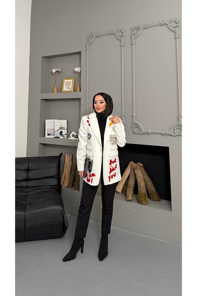 EC MODA Embroidery Detailed Blazer Jacket