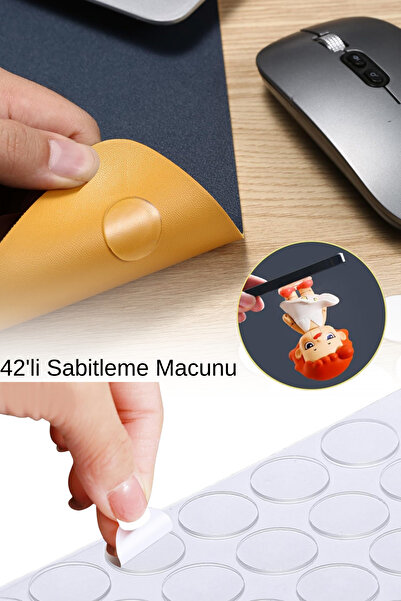 Privo Çift Taraflı Yuvarlak Montaj Macunu Şeffaf Esnek Güçlü Yapışkan Sabitle...