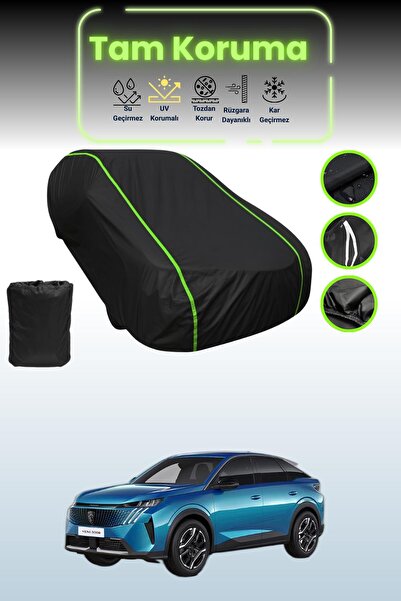 Dokaca Neo غطاء حماية للسيارة من القماش الأسود اللامع قماش مجدّل Peugeot 3008...