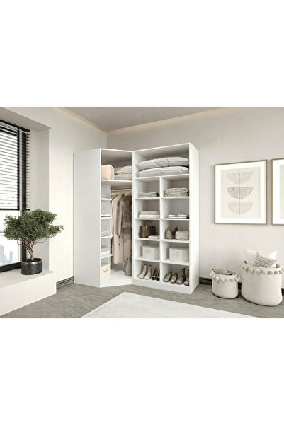 CANBAZ FURNİTURE Esla modüllü 3 cam kapaklı köşe %100 MDF (KURULUM DAHİL)