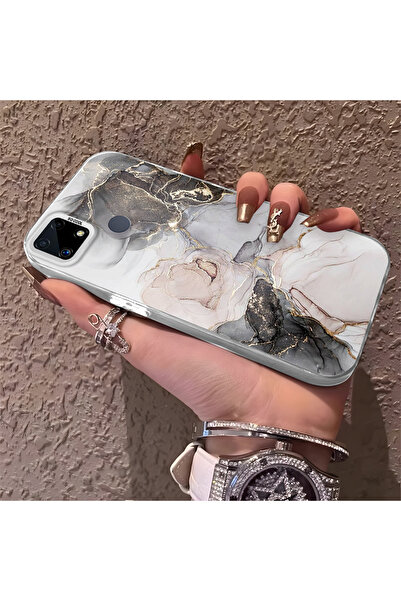 Hontinga حافظة هاتف متوافقة مع هاتف Realme C15، حماية للكاميرا، ظهر صلب، نسيج...