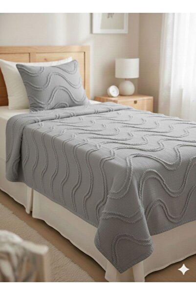 BH BABY HOME Set cuvertură de pat pentru o persoană cu model în relief din seria Premium - 170x230 cm