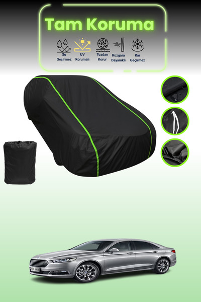 Dokaca Neo Black Neon Corded Fabric Ford Taurus 7 Compatible Auto Tarpaulin C...