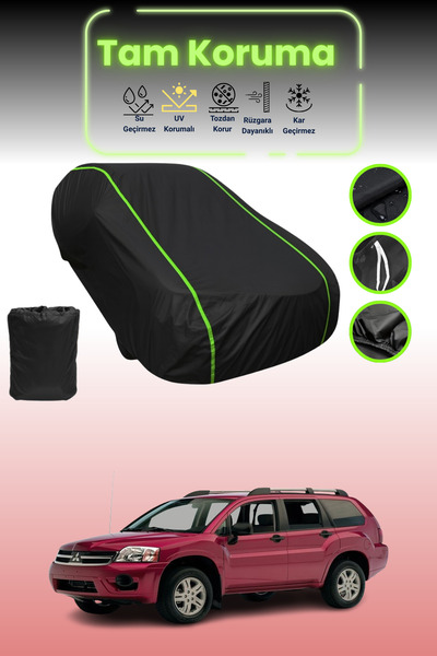 Dokaca Neo غطاء حماية للسيارة من القماش الأسود المتوافق مع سيارة ميتسوبيشي إنديفور قماش مجدّل من نيون قماش مجدّل