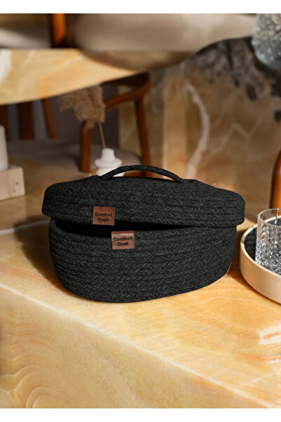 serelya Jute Oval Covered Bread Basket |   Handwoven Wicker Multi-Purpose Bas...