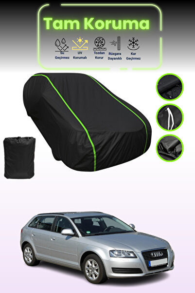 Dokaca Neo غطاء حماية للسيارة متوافق مع سيارة أودي A3 سبورت باك 2008 - 2011 باللون الأسود النيون قماش مجدّل