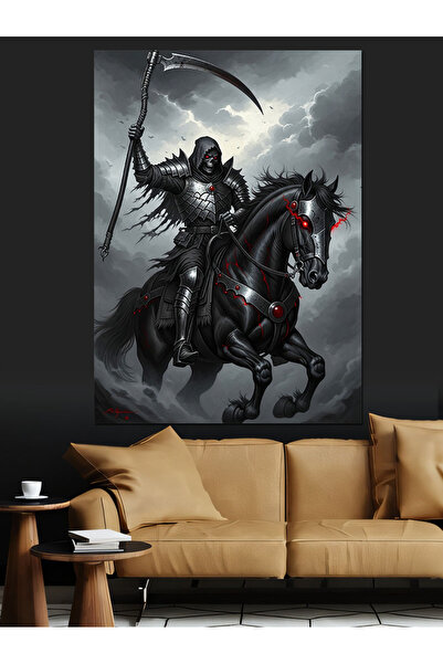 KanvasSepeti Karanlık Süvari Pictură în ulei de înaltă calitate texturat Canv...