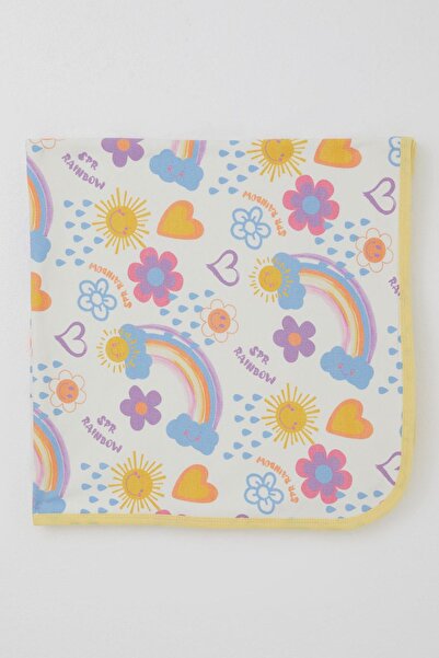 Breeze Newborn Baby Blanket Floral Patterned & Sunny Standard, Ecru