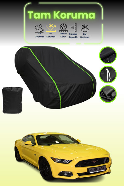 Dokaca Neo غطاء حماية للسيارة من القماش الأسود اللامع قماش مجدّل فورد موستانج...