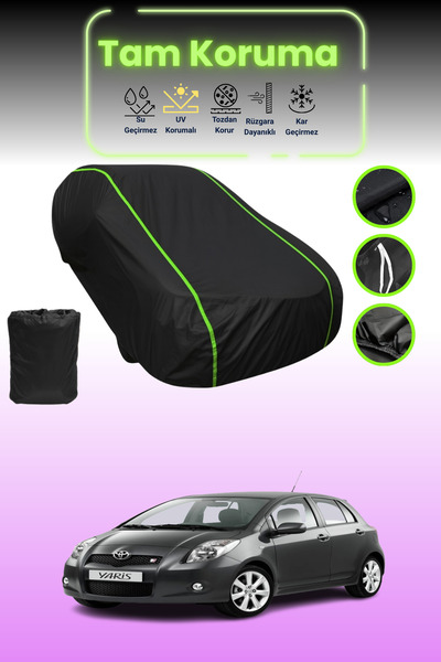 Dokaca Neo غطاء حماية للسيارة باللون الأسود النيون قماش مجدّل تويوتا ياريس Ts...
