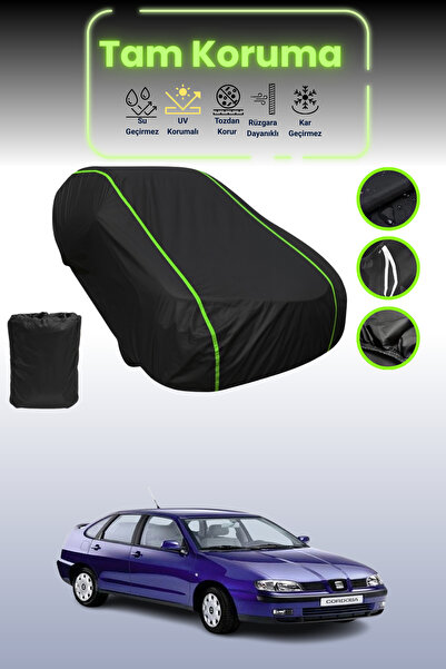 Dokaca Neo غطاء حماية للسيارة من القماش الأسود اللامع قماش مجدّل سيات كوردوبا 1 متوافق مع غطاء حماية السيارة من القماش