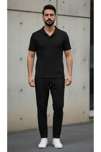 Fifty Color Set de pantaloni și tricou cu mânecă scurtă din țesătură conforta...