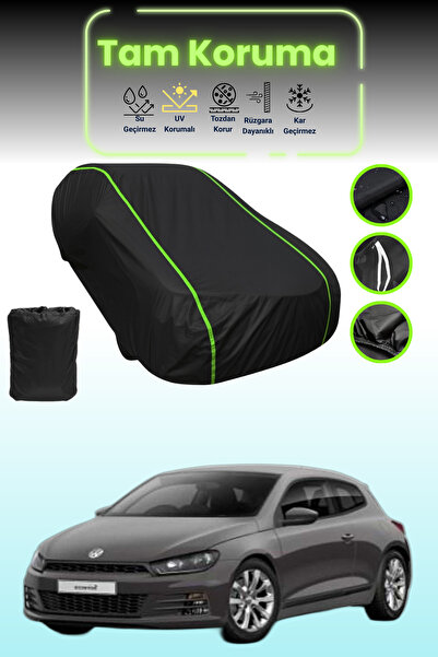 Dokaca Neo غطاء حماية للسيارة من القماش الأسود اللامع قماش مجدّل فولكس فاجن سيروكو 1 متوافق مع غطاء حماية السيارة من القماش
