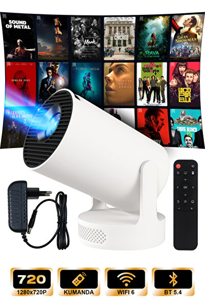 DEMPOWER Taşınabilir HD Çözünürlüklü WiFi Özellikli Uzaktan Kumandalı Akıllı ...