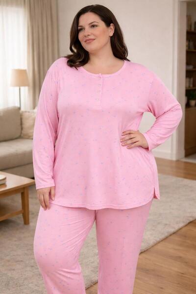 Hukateks Cotton Women's Oversized Pajama Set / Plus Size