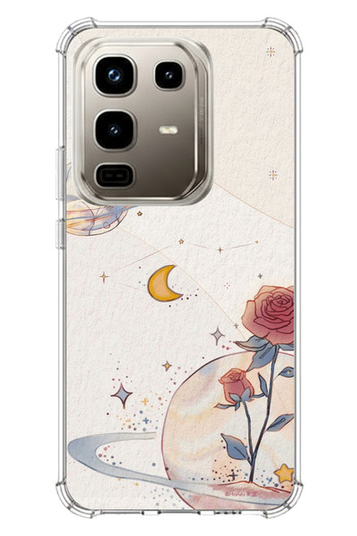 TechTree حافظة سيليكون متوافقة مع Infinix Note 50 PRO متوافقة مع كوكب وستار وروز مطبوع