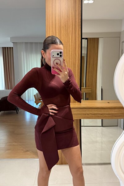 Gizem Ecemiş Khalifa Bordo %100 Kaşmir Body