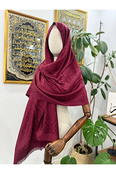 GÜMRÜKÇÜ Double-Sided Burgundy Premium Quality Imported Cashmere Silk