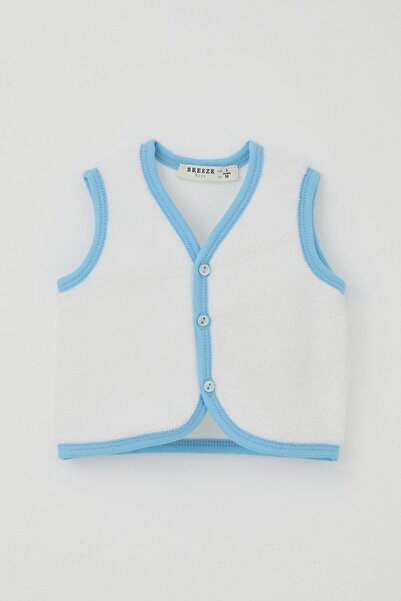 Breeze سترة صوفية للأطفال الذكور بأزرار من 0 إلى 9 أشهر، باللون الأبيض
