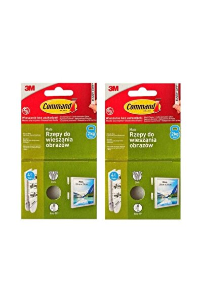 COMMAND 17202 Küçük Boy Cırt Bant 2 Kg Taşıma Kapasitesi x 2 Adet