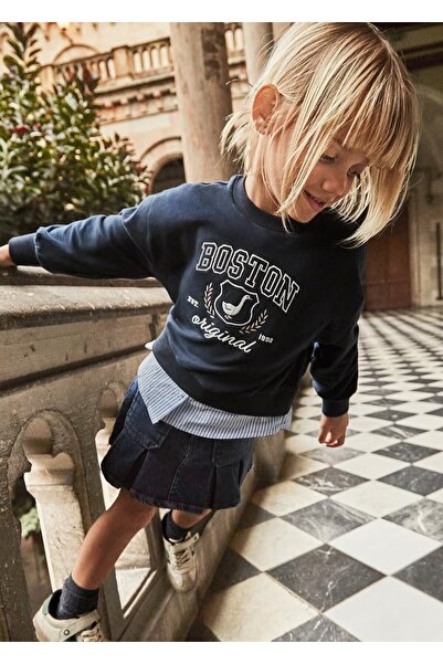 MAYORAL Girl's Pleated Denim Skirt