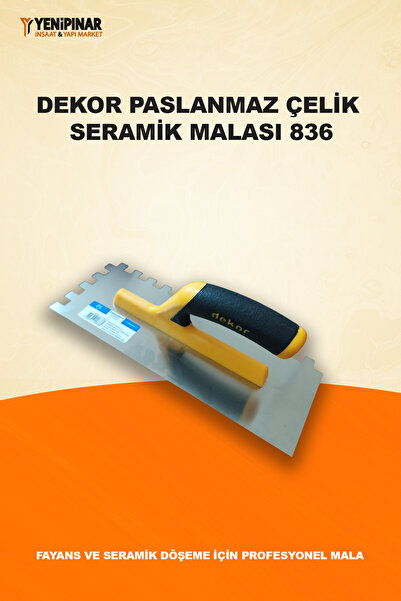 Dekor Paslanmaz Çelik Seramik Malası 836 | Fayans ve Seramik Döşeme İçin Prof...