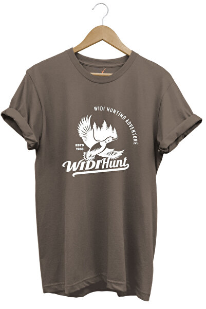 WİDİ Hunting Hunting Duck Hunting Printed Adventure 100% Cotton Regular Fit Crew Neck Unisex T-Shirt