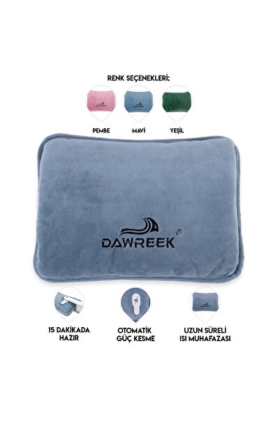 Dawreek كيس ماء ساخن كهربائي أزرق اللون ET03M