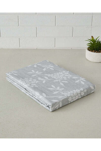 REDTAG Grey Floral Jacquard Tablecloth