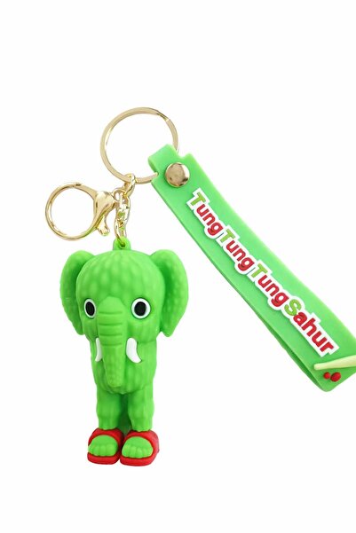 KAYLANIN DÜNYASI Elephant Figured Keychain – Gift, Birthday Gift, Gift for a Friend, Cute Green Keychain
