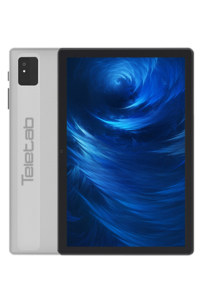 TELETAB جهاز لوحي TL-9 بشاشة 10.1 بوصة، ذاكرة وصول عشوائي 8 جيجابايت، سعة تخزين 128 جيجابايت، واي فاي، فضي، غطاء رمادي، لوحة مفاتيح، ماوس، وملحقات أخرى