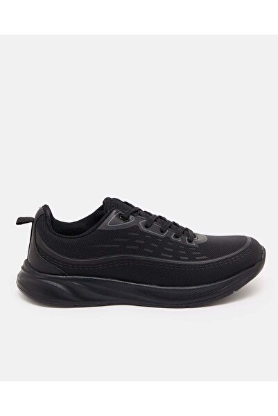 REDTAG Men Black Rubber Element Trainers