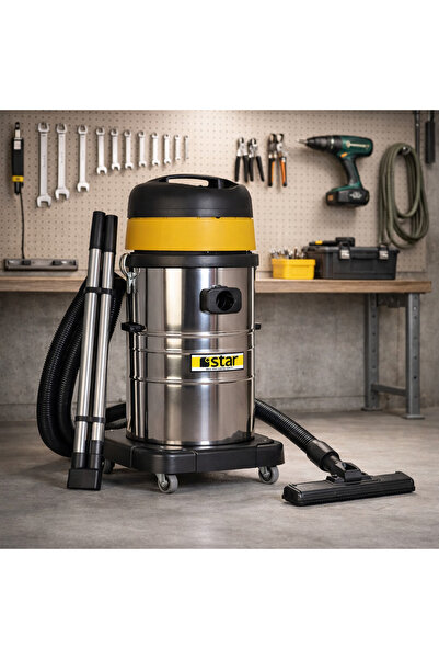 STAR MAKİNA Üç Motorlu Islak Kuru Profesyonel Elektrik Süpürge Star 603 WD Metal