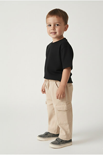 rois بنطلون قطني للأطفال باللون البيج الفاتح