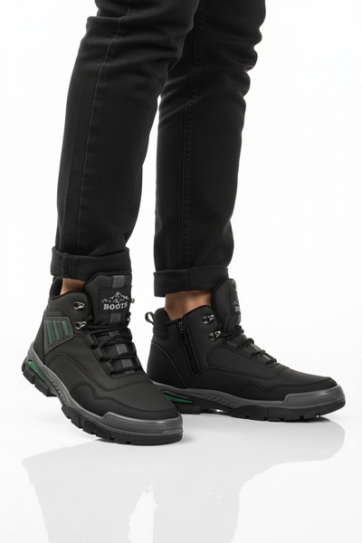 AYAKMOD حذاء خارجي للجنسين بسحاب ونعل مضاد للانزلاق باللونين الأسود والأخضر 4...