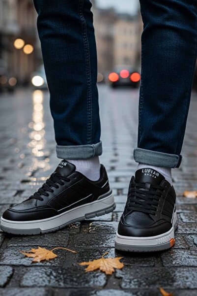 Lufian Casual Erkek Deri Sneaker Ayakkabı SİYAH