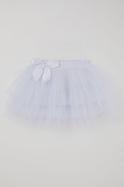 Breeze تنورة توتو للفتيات من التول مع إكسسوارات فيونكة متعددة الطبقات لعمر 4-8 سنوات، أبيض